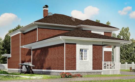 315-001-П Проект двухэтажного дома и гаражом, просторный дом из кирпича Каменск-Уральский | Проекты домов от House Expert