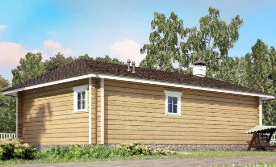 095-001-Л Проект одноэтажного дома, бюджетный домик из бревен Каменск-Уральский | Проекты одноэтажных домов от House Expert