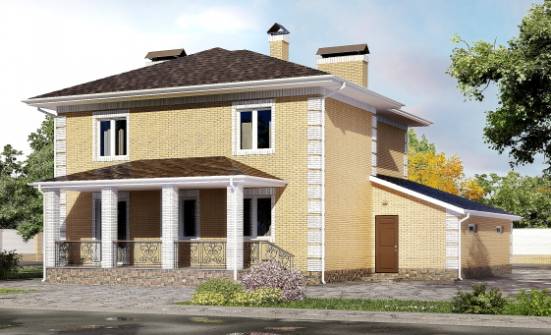 220-006-Л Проект двухэтажного дома, гараж, просторный домик из бризолита Каменск-Уральский | Проекты домов от House Expert