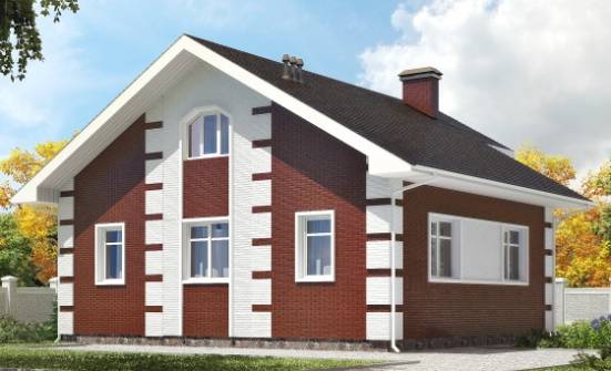 115-001-П Проект двухэтажного дома мансардный этаж, бюджетный загородный дом из газобетона Каменск-Уральский | Проекты домов от House Expert