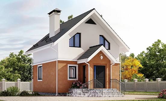 070-001-Л Проект двухэтажного дома с мансардным этажом, скромный домик из газосиликатных блоков Каменск-Уральский | Проекты домов от House Expert