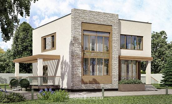 185-001-П Проект двухэтажного дома, современный домик из газосиликатных блоков Каменск-Уральский | Проекты домов от House Expert