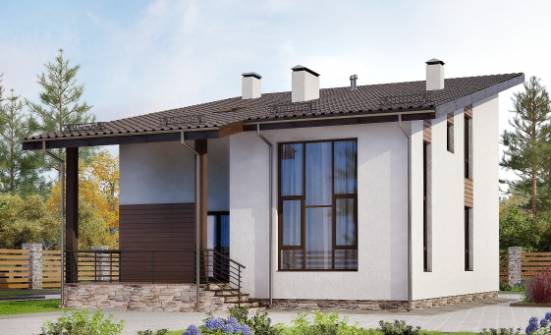 140-005-П Проект двухэтажного дома мансардой, уютный загородный дом из блока Каменск-Уральский | Проекты домов от House Expert