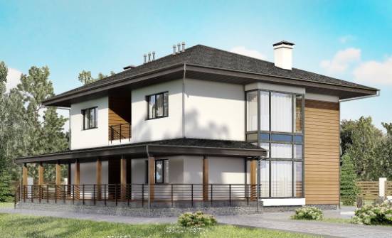 245-001-П Проект двухэтажного дома, современный домик из блока Каменск-Уральский | Проекты домов от House Expert