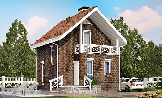 045-001-Л Проект двухэтажного дома мансардный этаж, дешевый дом из пеноблока Каменск-Уральский | Проекты домов от House Expert