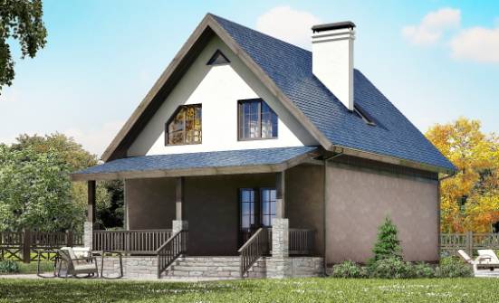130-003-П Проект двухэтажного дома с мансардой, простой дом из теплоблока Каменск-Уральский | Проекты домов от House Expert
