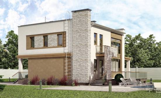 185-001-П Проект двухэтажного дома, современный домик из газосиликатных блоков Каменск-Уральский | Проекты домов от House Expert