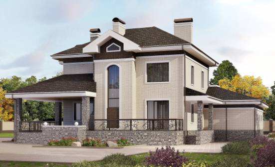 365-001-Л Проект трехэтажного дома, гараж, классический загородный дом из кирпича Каменск-Уральский | Проекты домов от House Expert