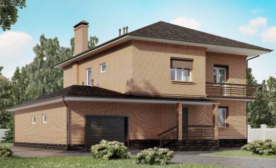 245-003-Л Проект двухэтажного дома, гараж, просторный домик из кирпича Каменск-Уральский | Проекты домов от House Expert