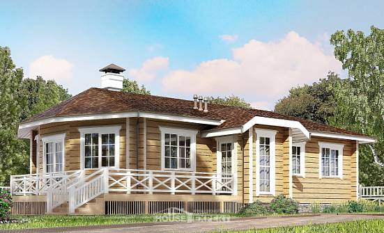 095-001-Л Проект одноэтажного дома, бюджетный домик из бревен Каменск-Уральский | Проекты домов от House Expert