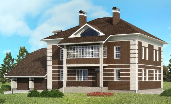 505-002-Л Проект трехэтажного дома, гараж, уютный загородный дом из кирпича Каменск-Уральский | Проекты домов от House Expert