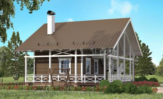 080-001-П Проект двухэтажного дома с мансардой, недорогой домик из дерева Каменск-Уральский | Проекты домов от House Expert
