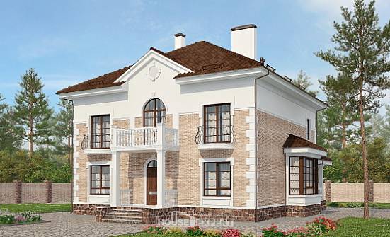 220-008-П Проект двухэтажного дома, красивый домик из кирпича Каменск-Уральский | Проекты домов от House Expert