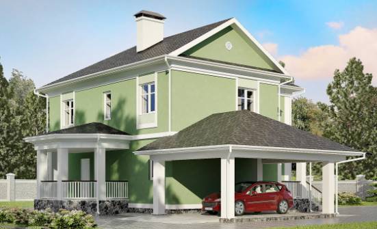 170-001-Л Проект двухэтажного дома, гараж, недорогой домик из поризованных блоков Каменск-Уральский | Проекты домов от House Expert