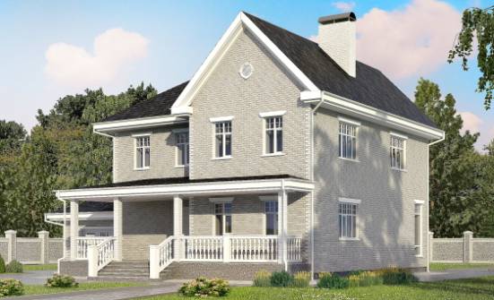 190-001-Л Проект двухэтажного дома, гараж, классический дом из кирпича Каменск-Уральский | Проекты домов от House Expert
