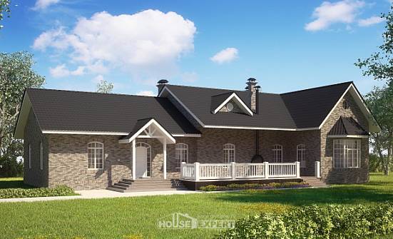 195-001-П Проект одноэтажного дома, просторный домик из кирпича Каменск-Уральский | Проекты домов от House Expert