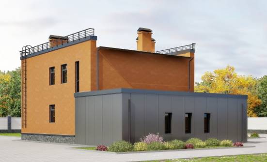 260-002-Л Проект двухэтажного дома, гараж, современный коттедж из блока Каменск-Уральский | Проекты домов от House Expert