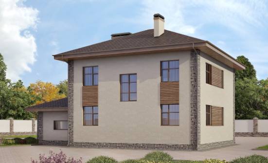 185-004-П Проект двухэтажного дома, гараж, просторный домик из газобетона Каменск-Уральский | Проекты домов от House Expert