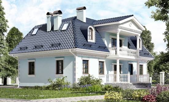210-004-Л Проект двухэтажного дома мансардой, красивый дом из поризованных блоков Каменск-Уральский | Проекты домов от House Expert