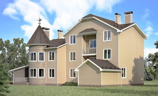 555-001-Л Проект трехэтажного дома мансардный этаж и гаражом, большой домик из арболита Каменск-Уральский | Проекты домов от House Expert