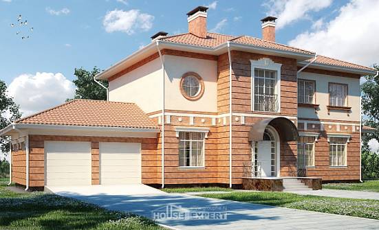 285-001-Л Проект двухэтажного дома, гараж, просторный домик из кирпича Каменск-Уральский | Проекты домов от House Expert