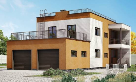 180-012-П Проект двухэтажного дома и гаражом, современный коттедж из кирпича Каменск-Уральский | Проекты домов от House Expert