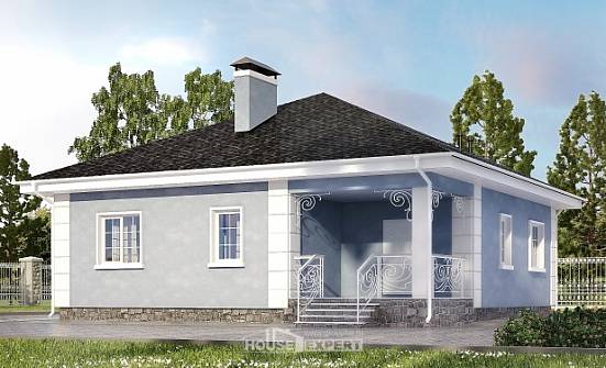 100-001-П Проект одноэтажного дома, небольшой домик из газосиликатных блоков Каменск-Уральский | Проекты домов от House Expert