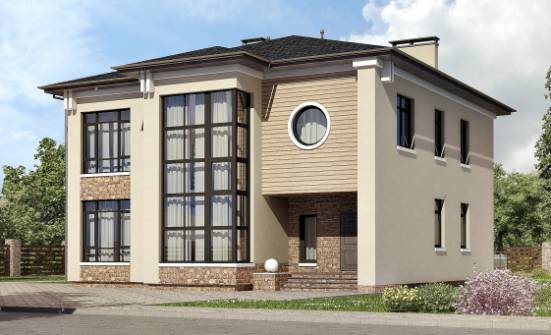 300-005-Л Проект двухэтажного дома, современный домик из кирпича Каменск-Уральский | Проекты домов от House Expert