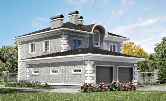 245-004-Л Проект двухэтажного дома, гараж, простой коттедж из кирпича Каменск-Уральский | Проекты домов от House Expert