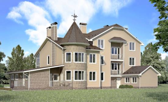 555-001-Л Проект трехэтажного дома мансардный этаж и гаражом, большой домик из арболита Каменск-Уральский | Проекты домов от House Expert
