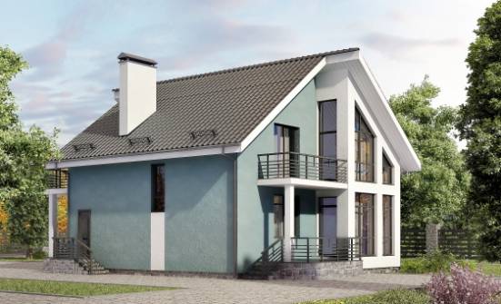 170-006-П Проект двухэтажного дома мансардный этаж, доступный домик из блока Каменск-Уральский | Проекты домов от House Expert
