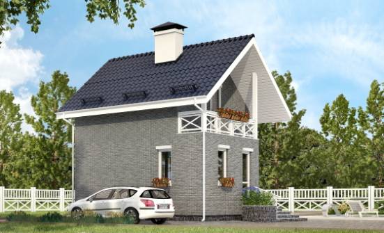 045-001-П Проект двухэтажного дома мансардный этаж, маленький домик из газобетона Каменск-Уральский | Проекты домов от House Expert