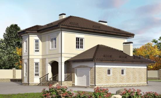 220-007-П Проект двухэтажного дома и гаражом, классический домик из кирпича Каменск-Уральский | Проекты домов от House Expert