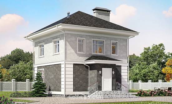 090-003-П Проект двухэтажного дома, скромный дом из арболита Каменск-Уральский | Проекты домов от House Expert