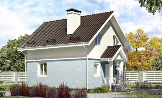 095-002-П Проект двухэтажного дома с мансардным этажом, простой домик из твинблока Каменск-Уральский | Проекты домов от House Expert