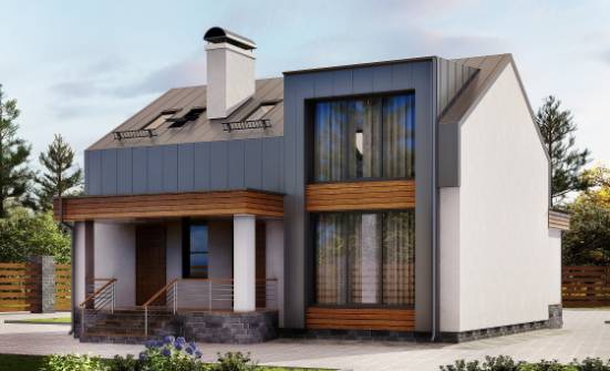 120-004-П Проект двухэтажного дома с мансардным этажом, простой загородный дом из блока Каменск-Уральский | Проекты домов от House Expert