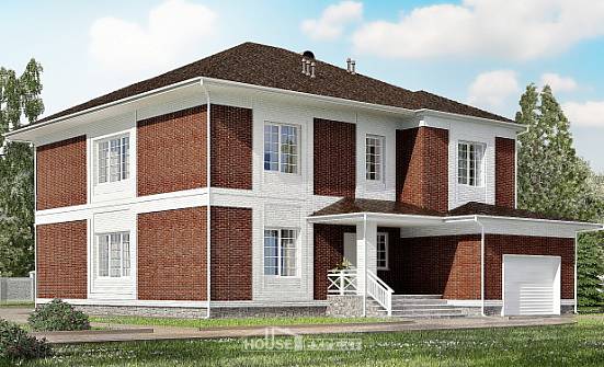 315-001-П Проект двухэтажного дома и гаражом, просторный дом из кирпича Каменск-Уральский | Проекты домов от House Expert