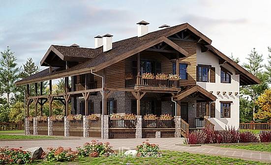 400-004-П Проект трехэтажного дома с мансардой, гараж, огромный дом из кирпича Каменск-Уральский | Проекты домов от House Expert