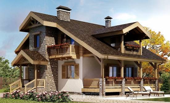 150-004-П Проект двухэтажного дома с мансардой, бюджетный домик из теплоблока Каменск-Уральский | Проекты домов от House Expert