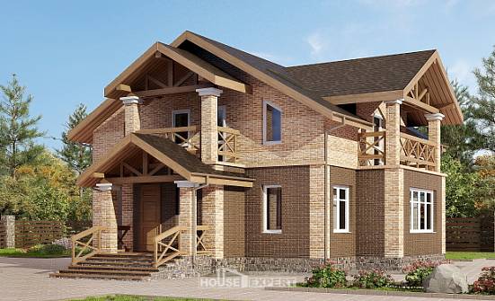 160-014-П Проект двухэтажного дома, бюджетный домик из твинблока Каменск-Уральский | Проекты домов от House Expert