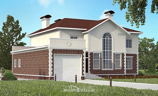 380-001-Л Проект двухэтажного дома, гараж, уютный коттедж из кирпича Каменск-Уральский | Проекты домов от House Expert