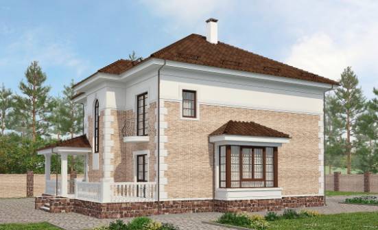 220-008-П Проект двухэтажного дома, красивый домик из кирпича Каменск-Уральский | Проекты домов от House Expert