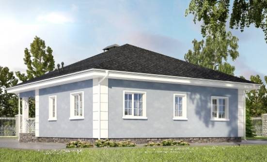 100-001-П Проект одноэтажного дома, небольшой домик из газосиликатных блоков Каменск-Уральский | Проекты одноэтажных домов от House Expert