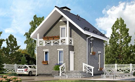 045-001-П Проект двухэтажного дома мансардный этаж, маленький домик из газобетона Каменск-Уральский | Проекты домов от House Expert