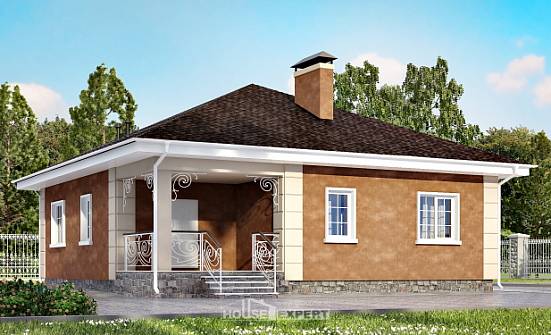 100-001-Л Проект одноэтажного дома, бюджетный дом из теплоблока Каменск-Уральский | Проекты домов от House Expert