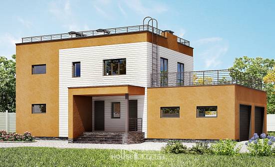 180-012-П Проект двухэтажного дома и гаражом, современный коттедж из кирпича Каменск-Уральский | Проекты домов от House Expert
