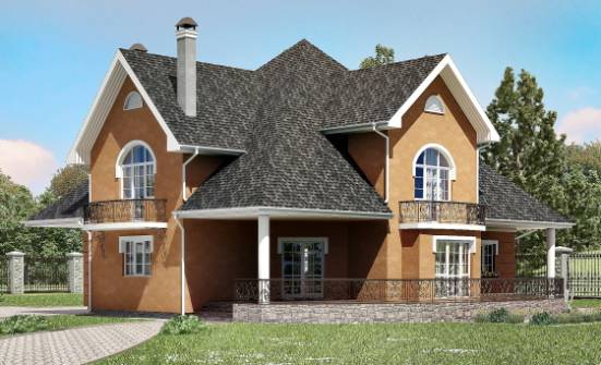 310-001-П Проект двухэтажного дома с мансардой, классический домик из газосиликатных блоков Каменск-Уральский | Проекты домов от House Expert