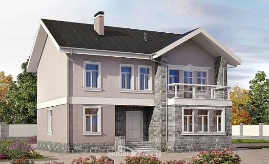 170-008-П Проект двухэтажного дома, красивый домик из газосиликатных блоков Каменск-Уральский | Проекты домов от House Expert