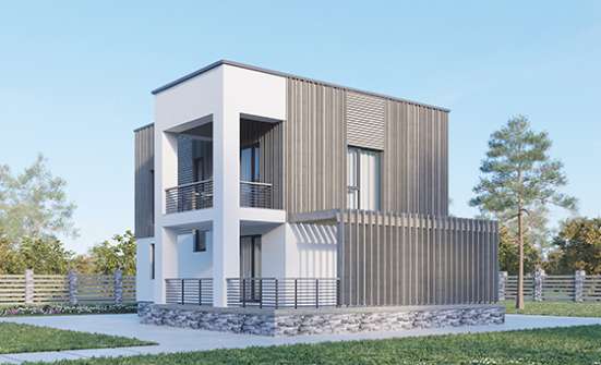 150-017-П Проект двухэтажного дома, красивый дом из арболита Каменск-Уральский | Проекты домов от House Expert
