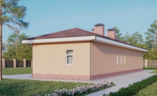110-006-Л Проект бани из бризолита Каменск-Уральский | Проекты одноэтажных домов от House Expert